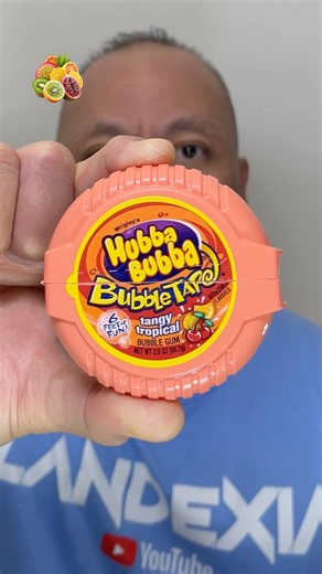 👂ASMR HUBBA BUBBA BUBBLE TAPE BUBBLE GUM CANDY TANGY TROPICAL FLAVOR EATING SOUNDS👂#shorts #asmr