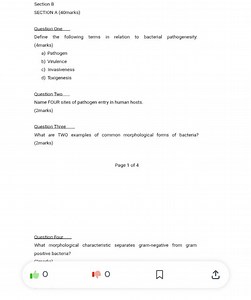 Section BQuestion OneDefine the following terms in relation ... | Filo