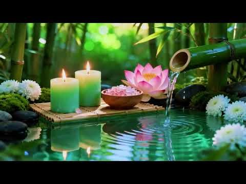 Calming Music for Sleep, Relax, Meditation🌿 Bamboo Water Fountain, Relieves Stress, Calm Anxiety