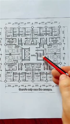 Architect Russell on Instagram: "Single escape stairs are permitted in some places, but only with far more stringent safety requirements. Grenfall’s plan also looks like all the rooms in the flats have been replaced with more bedrooms overloading that amount of people on each floor."
