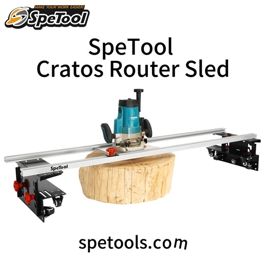 🎉 SpeTool Cratos Pro, don't miss it! 💸 ✅ Maximum Processing Width: 47.2 inches ✅ Maximum Processing Height: 6 inches ✅ Minimum Processing Height: 0.75 inch ✅ Processing Length: Unlimited 😄 Comes with laser-drilled pre-set positions, no tedious leveling is required. 😄 No need to worry about mismatch with your router. Two base plates provided, one with pre-set precise holes, one for DIY according to your router. #spetoolcratos #woodworking #routersled #woodflattening | SpeTool Woodworking Tool
