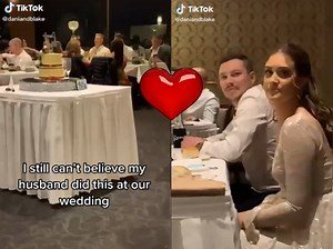 WATCH: A Groom shows the bride 'who's boss' at their wedding reception