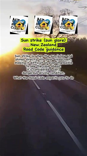 Sun strike (sun glare) New Zealand Road Code guidance #sunstrik #sunstroke #nzroadcode #guidance #education | NZ Roadcode