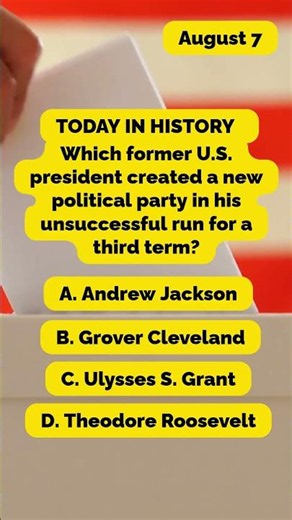 Which President Ran as a 3rd-Party Candidate? 🇺🇸 57% Get This Right! ✅Answer in the Related Video. 👇