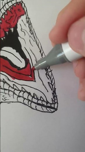 Drawing the mosasaurus from jurassic world.