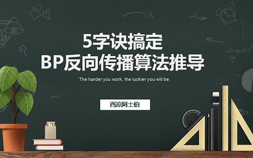 5字诀搞定BP反向传播算法推导