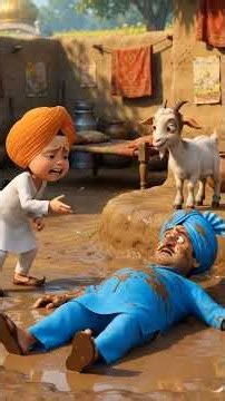 Goat Ate My School Bag! 🐐 Gurpreet's Funny Morning | Punjabi Cartoon for Kids