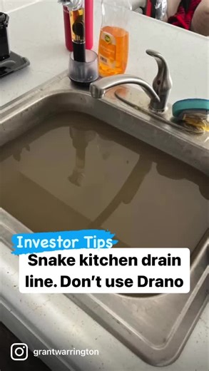 When your kitchen sink backs up and is full of water, there’s a blockage downstream in your drain line.😩🤦🏻‍♂️Don’t add Drano to the standing water. The drain line needs to be snaked by a plumber(or you, if you got mad skills) 💦😃🤙🏼#biggerpockets #apartmentinvestor #realestateinvesting #landlordtips #plumbingproblems