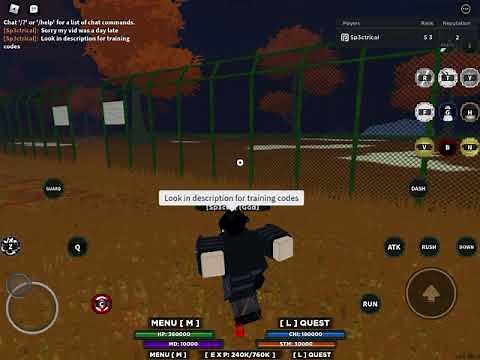 Shindo Life private server codes for Training Grounds