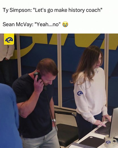 Bro was in tears and McVay was having none of it 😂 #NFL #NFLDraft #LARams #TySimpson #SeanMcVay