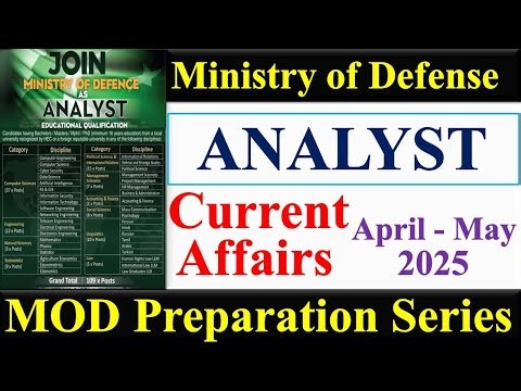 MOD Analyst Screening Test Preparation | Current Affairs | MOD Screening Test | MOD Analyst 2026 |