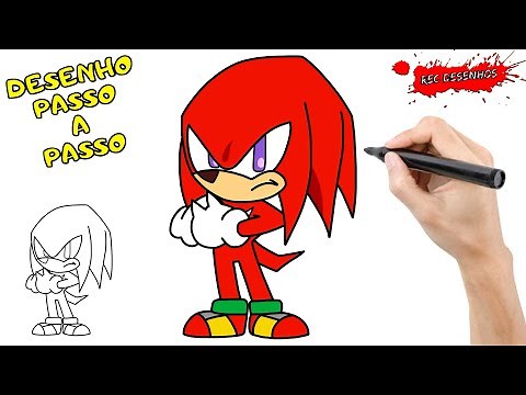 Como Desenhar o Knuckles do Sonic | Como Desenhar e Colorir o Knuckles do Sonic Passo a Passo