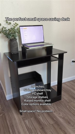 This is the perfect space saving desk for any small spaces! I work from home so this small desk has been perfect for my small space! #desksetup #organization #deskorganization #officeorganization desk for small spaces Desk for apartments Space-saving desk Home finds Small home office set up #ComfortMemories