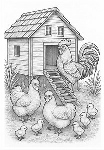 Cute Chicken Coloring Book 15 Pages 2covers | Relaxing Coloring for Kids & Adults | Printable Gift for Kids, Digital Download, PDF - Etsy