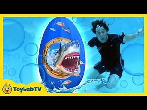 Giant Shark Toy Surprise Egg! Kids Family Fun Summer Party with Inflatable Toys for Children