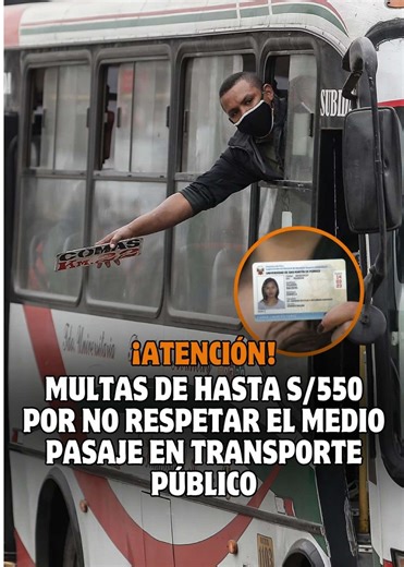 ¡Apunten, conductores!🚌 La ATU intensificó operativos para garantizar el medio pasaje y advierte multas de hasta S/550 a quienes no lo respeten. Además, implementa códigos QR para verificar tarifas y denunciar irregularidades al instante.📲👀 #mediopasaje #universitarios #ATU #transportepublico #noticiasperu