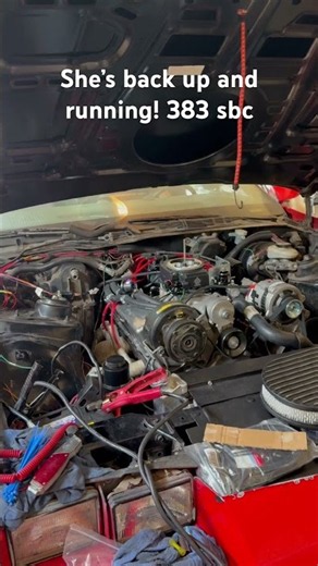Camero 383 sbc first efi start. #automobile #mechanic
