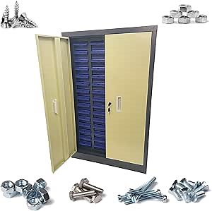 Hardware Organizer 60 Small Drawers Part Cabinet with Door Storage Cabinet Parts Storage Box Mid Tool Chest for Parts