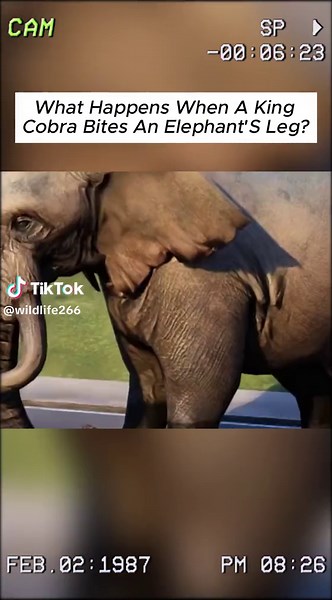 What happens when a king cobra bites an elephant's leg? #kingcobra #elephant #wildanimals #animal #fyp