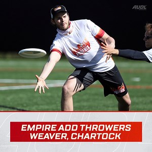 Reigning champs New York Empire adding two big throwers in free agency in Elliott Chartock and Ryan Weaver. Chartock had 37 assists, 14 goals, and 496 completions (95.20%) in 10 games in 2018 with San Francisco. Weaver averaged 5 assists and 33 completions in his last three games with Philadelphia in 2019. | Ultimate Frisbee Association