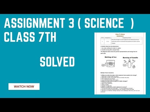 Assignment 3 Science class 7th English medium. Solved MCQ ( CEP Worksheet 3 )