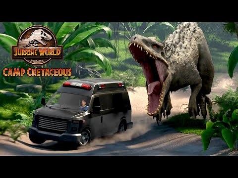 The Indominus Rex Car Chase! | JURASSIC WORLD CAMP CRETACEOUS | Netflix