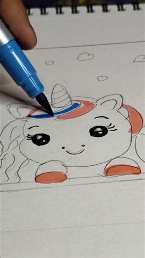 easy unicorn drawing 😍|cute unicorn||#shorts