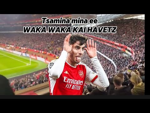 Kai Haverzt chant - Waka waka and Arsenal anthem - emirates stadium 2024