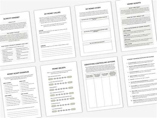 Money Psychology Worksheets: Financial Anxiety & Beliefs (printable/fillable) - Etsy