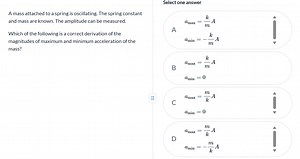 A mass attached to a spring is oscillating. The spring constant... | Filo