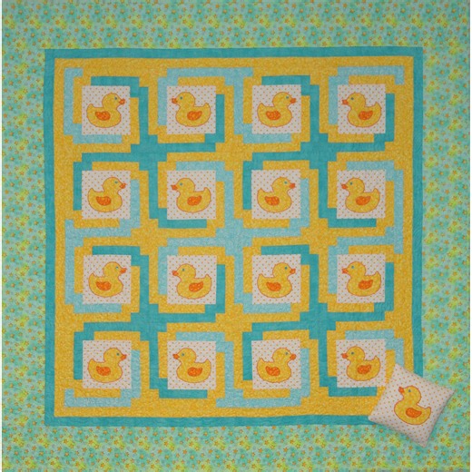 Quiltwoman.com | Adorable baby (and toddler) quilt pattern! Baby quilt pattern with one block rotated before attaching the duck applique makes this a simple... | Instagram