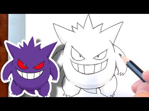 Easy pokemon drawing / How to draw Gengar / step by step