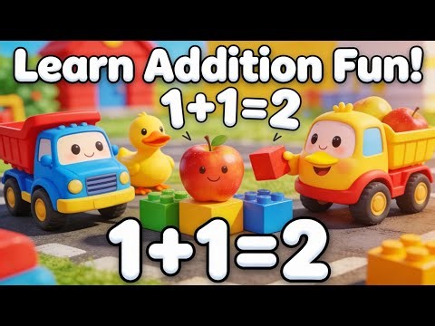 1+1=2 to 9+1=10! Counting Trucks Song | Learn Addition #nurseryrhymes #kidsmath #youtubekids
