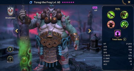 Toragi The Frog - HellHades - Raid Shadow Legends
