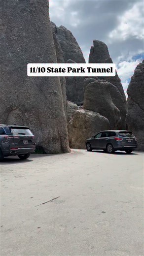This drive feels unreal the first time you see it 🚗⛰️ You’ll wind through towering granite spires, sharp rock formations, and narrow mountain roads where the landscape feels straight out of a movie. Then suddenly, the road tightens, the rocks close in, and you pass through a one-lane tunnel carved directly through solid granite—just wide enough for most vehicles. It’s one of those moments where everyone in the car goes quiet. Why this spot is so iconic 👇 • Part of a scenic byway surrounded by