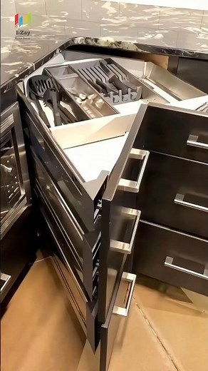 Modular Kitchen Corner Storage Solutions | Maximize Your Kitchen Organization #shorts