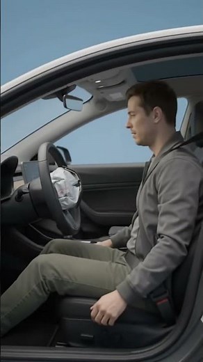 The airbag is designed to deploy in a fraction of a second.
