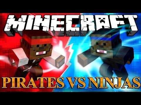 Minecraft Ninja Mod vs Pirate Mod - Mod Battles! #1 | JeromeASF