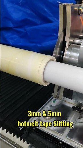 Narrow Width Hot Melt Tape Slitting (3mm / 5mm) on Log Roll Slitter#tapeslitter