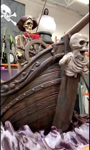 Pirates skeleton Halloween pirates on the ship