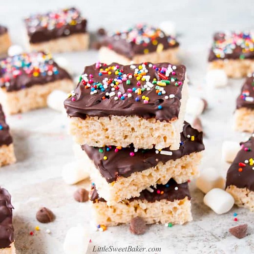 Chocolate-Dipped Rice Krispies Treats (video)