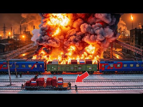 5 Ukrainian Drones Hit Russia’s $1.2B Ammo Train — Then BLEW It Up