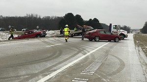 US 131 shut down near D Ave. after nearly 12 crashes because of icy conditions