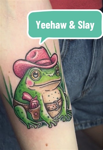 Glittery Cowboy Frog Tattoo Design in Melbourne FL