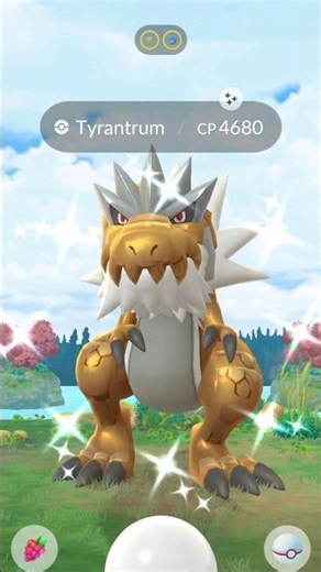Found High Cp Shiny Tyrantrum in wild! #shorts #tyrantrum #rare #spawn #ultragoo #shiny #evolved
