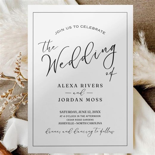 Minimal Editable Wedding Invitation – Modern Simple Design Canva Printable Template(instant Download) - Etsy UK