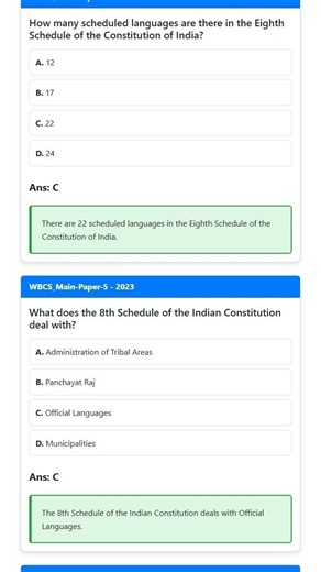 Eighth Schedule: Official Languages of India