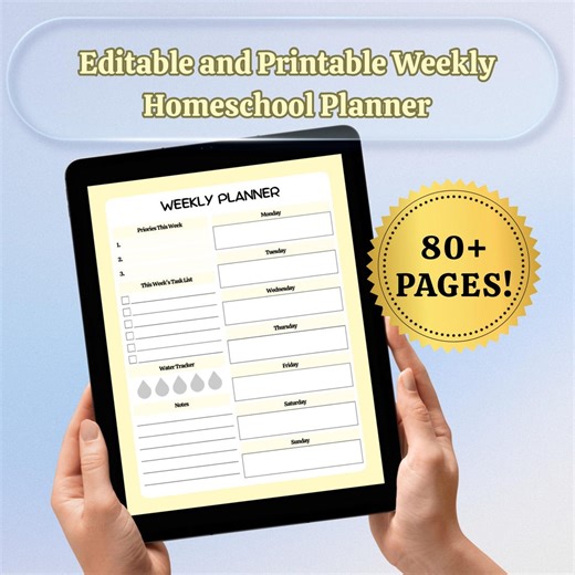 Undated Homeschool Planner Editable PDF | Instant Download for Busy Homeschool Moms - Etsy