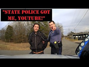 Motorcycle Rider cries after being caught by Arkansas State Police Trooper Martin - 130 mph Pursuit