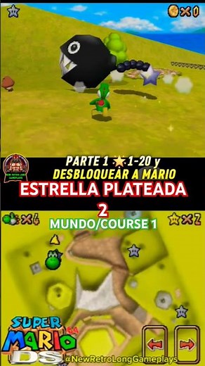 Ubicación Estrella Plateada 2 Mundo/Course 1 Super Mario 64 DS #supermario64 #nintendods #trucos